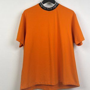 Acne Studios Logo Neck T-shirt in Carrot Orange